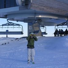 Tidig morgon av liften chillar p&aring; den ser handika. Foto: Papichulo. &Aring;kare: Me.