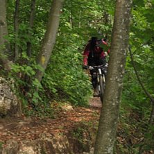 Liftbaserad utf&ouml;rscykling nerf&ouml;r Mont Sal&egrave;ve. O. Foto: Per Forsberg. &Aring;kare: Peter Karlsson.