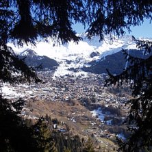 Utsikt over Verbier. Pa vag upp till St.Christoph. Foto: Maria Bergehamn.