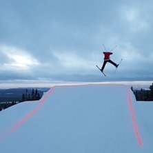 Julenissen var &aring; testet forholdene i bakken idag
.