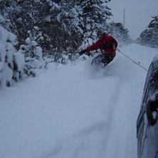 Som sagt, galen k&auml;nsla att f&aring; lite puder p&aring; ett. Foto: Arvid Olsson. &Aring;kare: Fredrik Oscarsson.