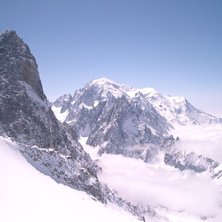 Utsikt fr&aring;n Aguille de Midi, Mount Blanc.. Foto: Marie Nordqvist.