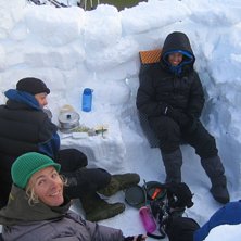 after some days crazy hiking it was nice to finall. Foto: henning. &Aring;kare: olav,dea,christer og meg.