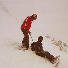 Robin och  Jag &auml;r ute p&aring; en lite f&auml;rd i Offpist. &Aring;kare: Tim Kahlbom (snowboard) / Robin Kahlbom (skidor).