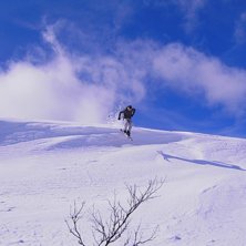 Hittade en sk&ouml;n plats att ta p&aring; sig skidorna p&aring;. Foto: Robin Nyzell. &Aring;kare: Johan Neistr&ouml;m.