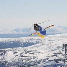Bilder ifr&aring;n dagens SM Big Air 2009 ifr&aring;n &Aring;re! . Foto: Petter Persson. &Aring;kare: Maximillian Smith .
