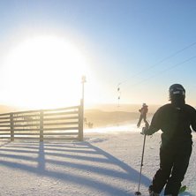 Motljusbild p&aring; toppen i Trysil.. Foto: Anders Ahl&eacute;n. &Aring;kare: Eva Hansson.