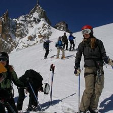 solig dag p&aring; aguille de midi, Chamonix. Foto: Mats &Ouml;hman. &Aring;kare: Elin Lood.