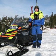 Jag och min k&auml;ra skoter! . Foto: Kristian juul. &Aring;kare: Frederik Juul.