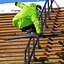 Indyslide p&aring; downrail i Snow Park. Foto: David Lesh. &Aring;kare: E-DOLLO.