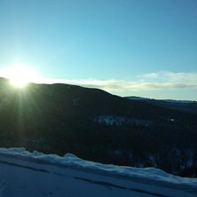 P&aring; v&auml;g till isfallet, -27, vind ca 8-10m/s.
Van. Foto: Johan.