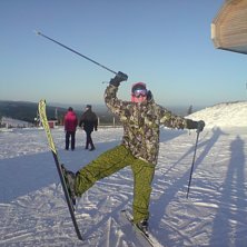 s&auml;len &aring; jag p&aring; skidor f&ouml;r f&ouml;rsta g&aring;ngen p&aring; . Foto: Pappa Robertzon. &Aring;kare: Carl Robertzon.