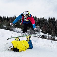 jag och en polare fick id&eacute;n att anv&auml;nda snowboar. Foto: Christoffer Wicksell. &Aring;kare: Magnus Ericsson .
