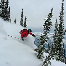 P&aring; v&auml;g mot klippavsatsen i North bowl. Foto: Patric G Renstr&ouml;m. &Aring;kare: Stefan Vikberg.