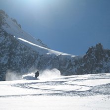 Bra puder med Petite Aiguille Verte i bakgrunden. . Foto: M&aring;ns Ornstein. &Aring;kare: Kjell Nilsson.