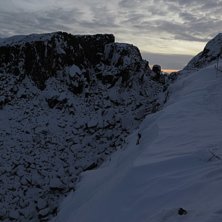 Gruvstrejksr&auml;nnans start syns i &ouml;vre v&auml;nstra h�. Foto: tryggve tir&eacute;n.
