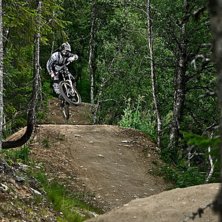 &Ouml;vre delen av shimanoleden i &Aring;re bike park. Foto: Niclas Magnusson.