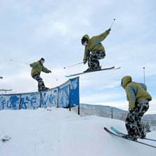 En C-rail tidlig sesong i Kirkerudbakken utenfor O. Foto: Are Tallaksrud. &Aring;kare: Christoffer Melhus.