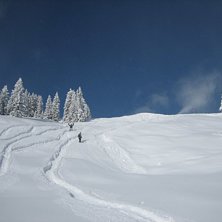 Den f&ouml;rsta riktiga dumpen i Saalbach d&auml;r vi inte. Foto: Samir Smajic. &Aring;kare: Jesper och Johan.