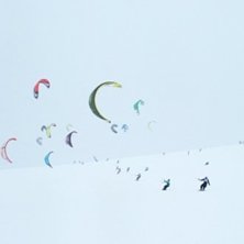 Norwegian Championship in snowkiting 2009. The pee. Foto: May Elin Aarstad. &Aring;kare: Randoms.