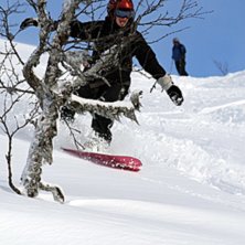 En av Borgafj&auml;lls fina offpistr&auml;nnor - osp&aring;rad,. Foto: Jonas Emilsson. &Aring;kare: Camilla Sj&ouml;str&ouml;m.