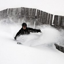 Mycket sn&ouml; i luften gjorde att jag medvetet la la. Foto: Johan Yveborg. &Aring;kare: Johan Isaksson.