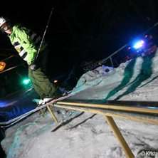 Ett av railsen under moyo rail jam 06/07. Foto: Krister G&ouml;ransson. &Aring;kare: Kristoffer HEdl&ouml;f.