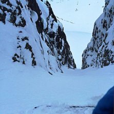Mitten av r&auml;nnan h&auml;r &auml;r den inte extremt brant . Foto: Bj&ouml;rn Gund.