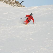 Riktigt nice v&auml;der denna dag p&aring; Grands Montets �. Foto: Dan Bergman. &Aring;kare: Jacob Hasslow.