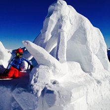 Mammut av sn&ouml;! Toppen av Stubnerkogel, Badgastein. Foto: Mikael Robsahm.