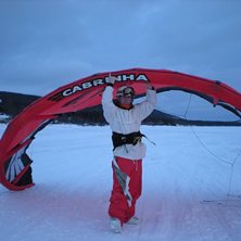Bra bl&aring;st p&aring; ca 13m/s men vinden l&aring;g lite h&ouml;gr. Foto: Isac Wadsten. &Aring;kare: Johan Wadsten.
