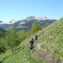 En underbar solig dag pa vag mot varan campplats v. Foto: Annika Andersen.