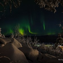 Norrsken sett fr&aring;n Kanisbacken. Foto: Marcel K&ouml;ppe.