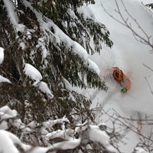Herr Larsson &aring;ker hyfsat puder i Tottskogen p&aring; . Foto: Mattias Fredriksson. &Aring;kare: Jon Larsson.