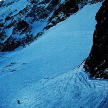 En kall men vacker dag. la meije i dagens sista lj. Foto: jakob wallin. &Aring;kare: malena.