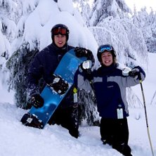Jag &aring; brorsan i h&auml;rligt puder. Foto: Ulf Bj&ouml;rling. &Aring;kare: Anders och Martin Bj&ouml;rling.