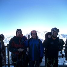 Foto: P&aring; toppen av Aguil du Midi.