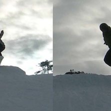 Jag och pappa pr&ouml;vade p&aring; hoppen!. Foto: Stina Wesslund. &Aring;kare: Lasse &amp;amp; Lovisa Wesslund.