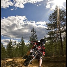 Per k&ouml;r i solskenet. Foto: Jacob Gustafsson. &Aring;kare: Per P&aring;hls.