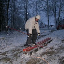 F&ouml;rsta rail session p&aring; riktig sn&ouml;. Foto: Tobbias Lindgren. &Aring;kare: Robin Eriksson.