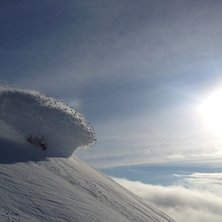 Puder i oktober uppe vid &Aring;re Skutan!. Foto: Alexandra Hafmar. &Aring;kare: Lawrence Dloski.