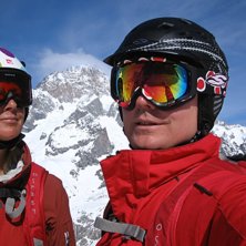 Mt. Bianco i bakgrunden. Foto: Stefan Vikberg. &Aring;kare: Jag och Karin.