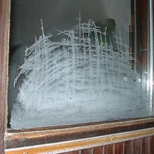 Frost p&aring; balkongen. Foto: Daniel Drott.