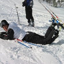Efter ett underbart puder&aring;k i &Aring;re!. Foto: Daniel. &Aring;kare: Sandra.