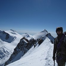 En bestigning i Augusti 2010 av Lyskamm Traversen,. Foto: Benjamin Hillback. &Aring;kare: Andr&eacute;e Nienkerk.