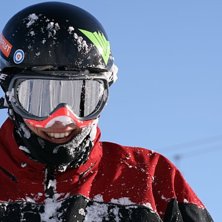 Pudder overalt - under brillene - opp til &oslash;rene -. Foto: Sigvald Fiskaaen. &Aring;kare: Angelika.