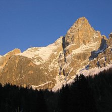 Dolomiter i Solnedg&aring;ng. Foto: P-O.