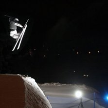 Sportlovsdisco i V&auml;sj&ouml;backen, &aring;kning hela natte. Foto: Henning Olsson.