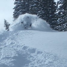Vilken puderdag vi hade... Som s&auml;len fast annorlu. Foto: David Carlstedt. &Aring;kare: Roland Burboeck.