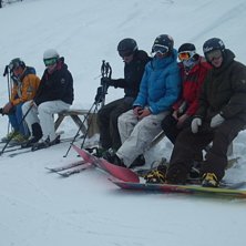 Sitter med v&aring;ra spanargoogles och tar igen oss!. Foto: Lill Boberg. &Aring;kare: C&ouml;ff, Hannes, Tobbe, Kullis, Me and Arweed.